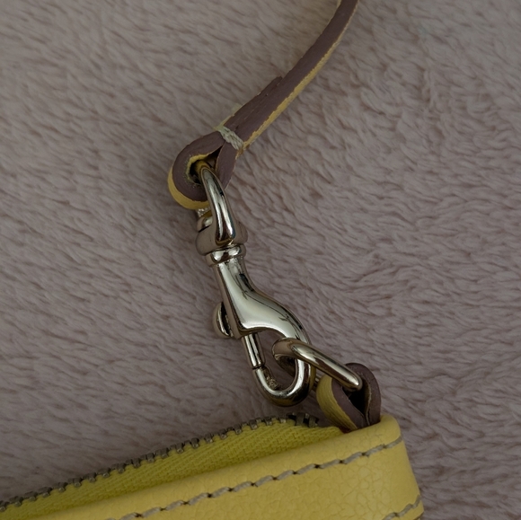Dooney & Bourke Yellow Leather Wristlet - Picture 3 of 8